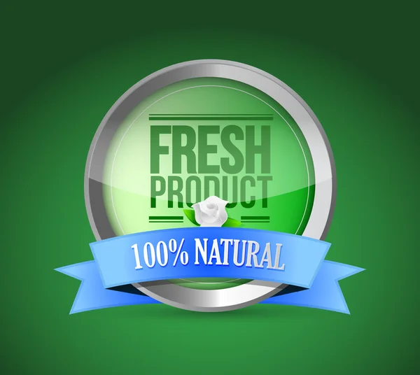 Escudo de productos alimenticios frescos de la aprobación ilustración —  Fotos de Stock