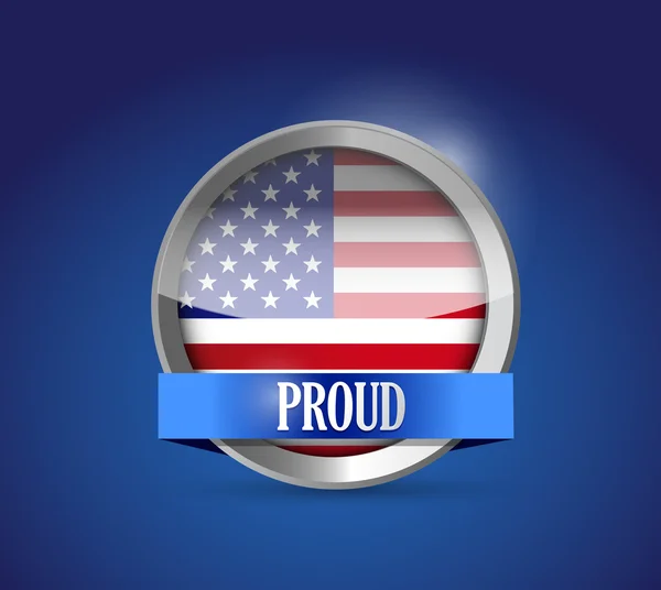ΗΠΑ κουμπί σημαία περήφανοι έννοια εικονογράφηση — Φωτογραφία Αρχείου