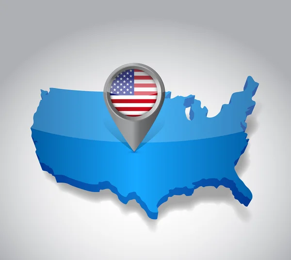 United states of America, USA map and flag — Stock Photo, Image