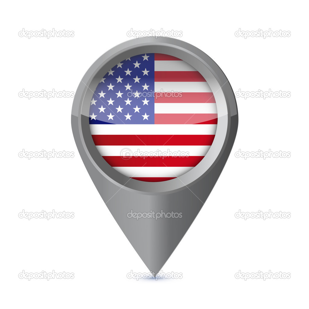 Glossy colorful USA map application point symbol — Stock Photo ...