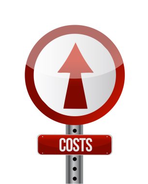 roadsign with a cost increase concept. clipart