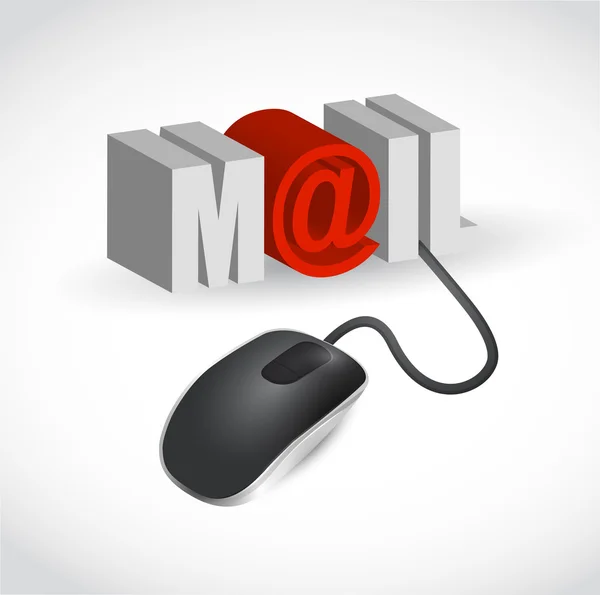 Ratón y palabra diseño de ilustración de correo — Foto de Stock