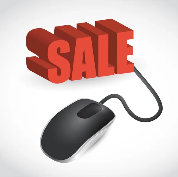 Dator mus och ordet försäljning illustration — Stockfoto