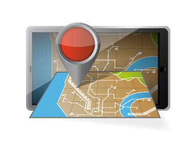 bilgisayar tablet gezinti. cep telefonu gps