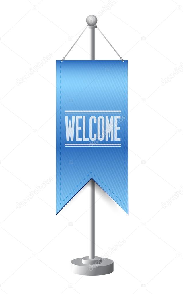 welcome sign stand banner illustration