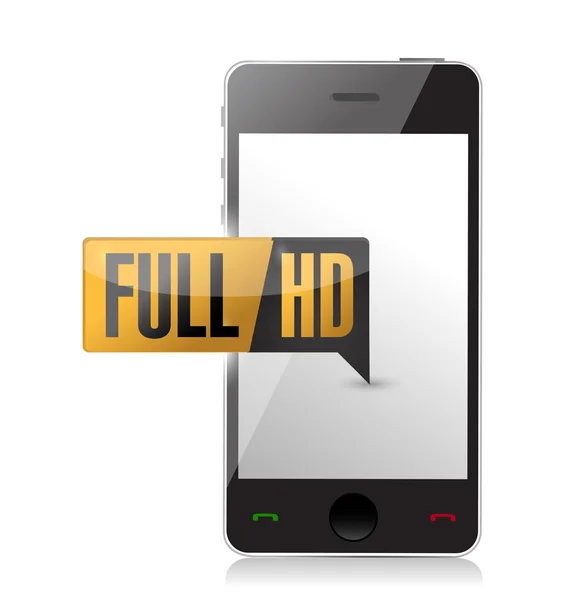Smartphone con Full HD. Pulsante ad alta definizione . — Foto Stock