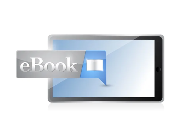 Tablet Ebook icona pulsante blu scaricare — Foto Stock