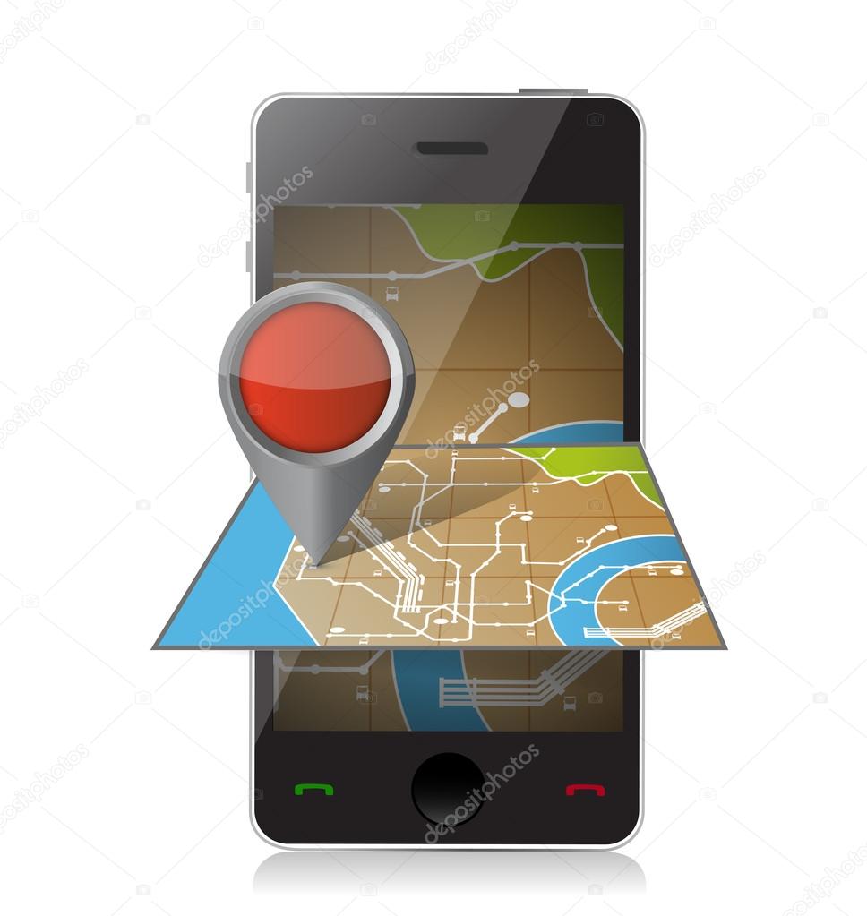 smart phone navigation. mobile gaps illustration