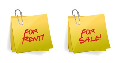 Kiralık veya Satılık yapışkan not için