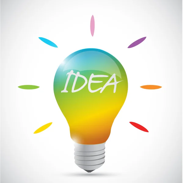 Ideia colorida lâmpada ilustração design — Fotografia de Stock