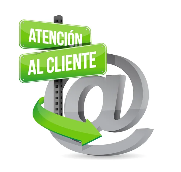 Atención al cliente español en la ilustración signo —  Fotos de Stock