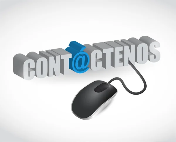 Español. contáctenos signo y ratón —  Fotos de Stock