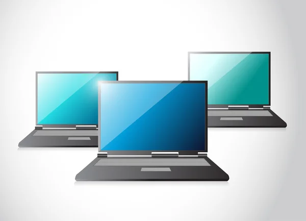 Set of laptop computers illustration — Stock Photo, Image