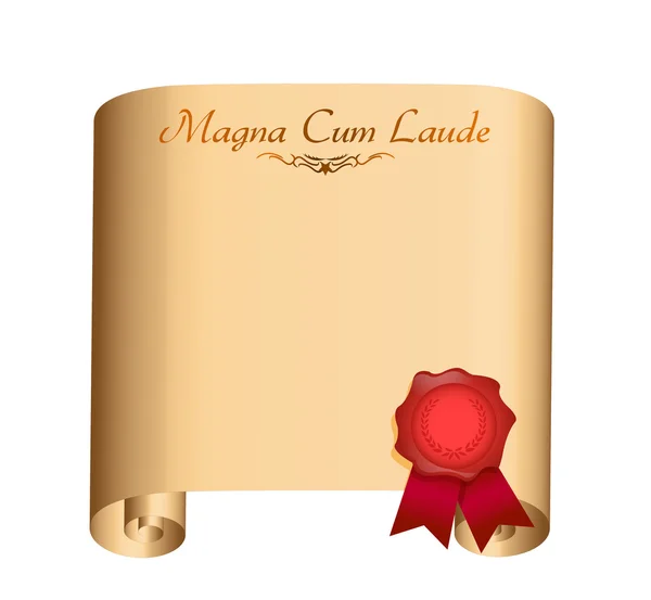 Magna Cum Laude főiskolai diploma, oklevél — Stock Fotó