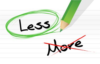 Choosing less instead of more. clipart