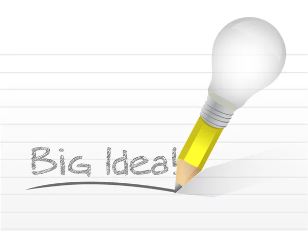 Big idea light bulb pencil concept illustration — Stock Photo, Image