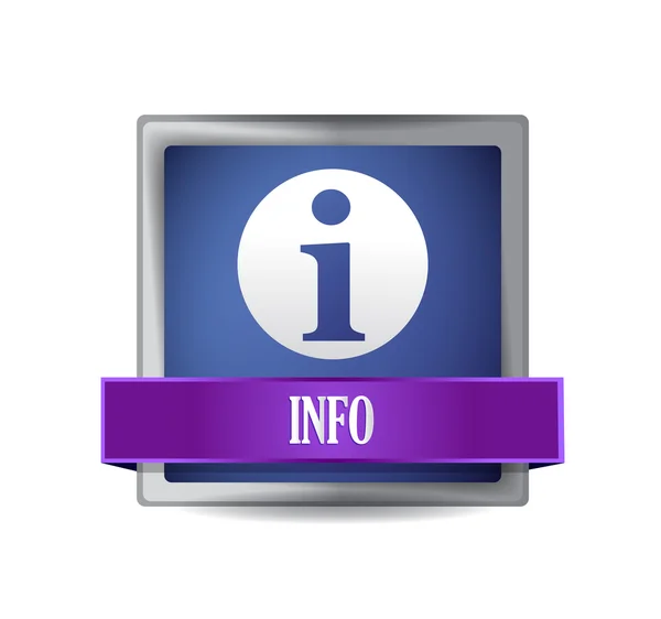 Info icon glossy blue reflected square button — Stock Photo, Image