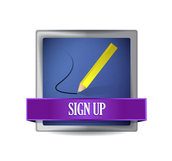 Sign up glossy button illustration design — Stock Photo, Image