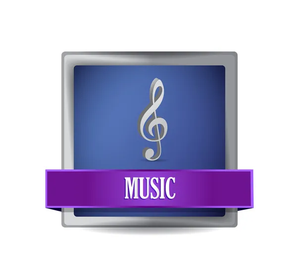 Musical icon button illustration — Stock Photo, Image