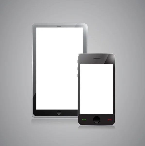 Digitale tablet pc met mobiele smartphone — Stockfoto