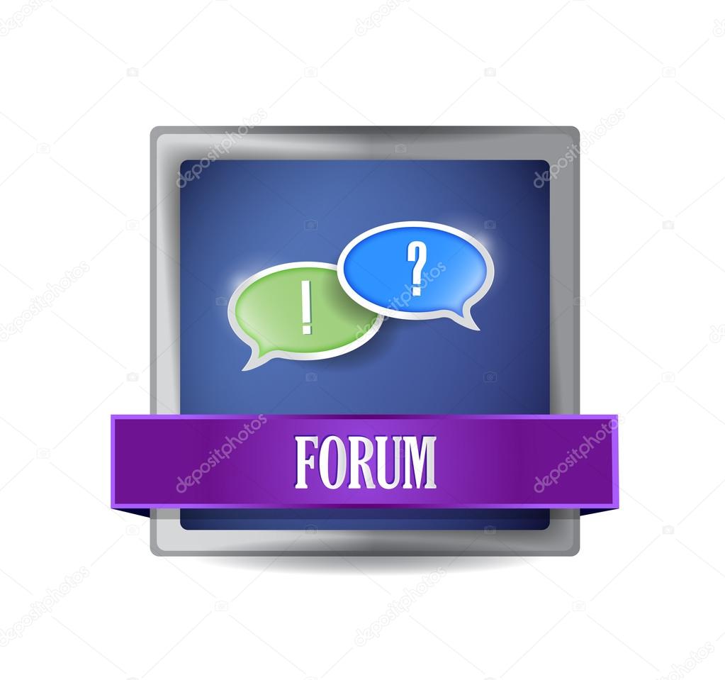 Forum icon button illustration design