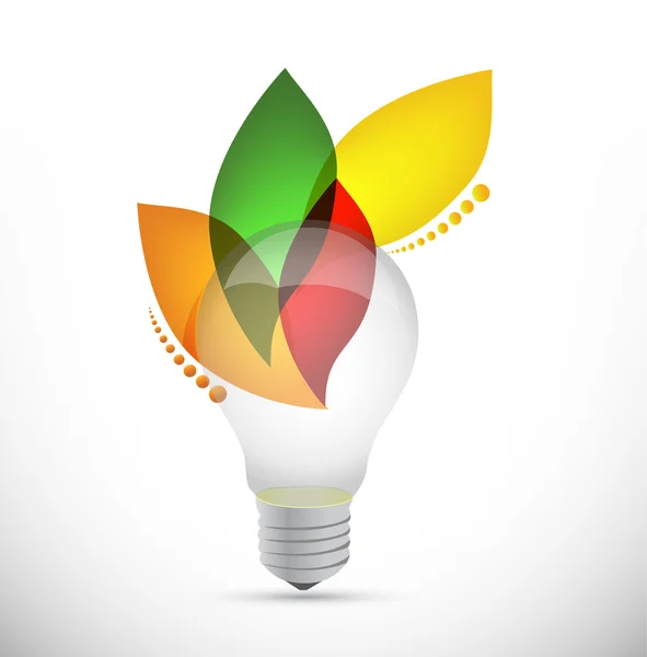 Lightbulb leaves idea concept illustration — Stock Photo, Image