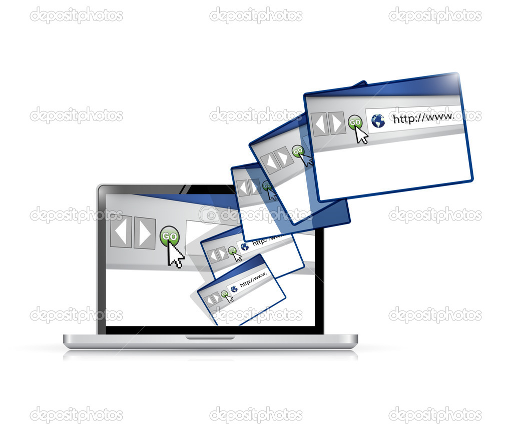 laptop internet sites connection illustration