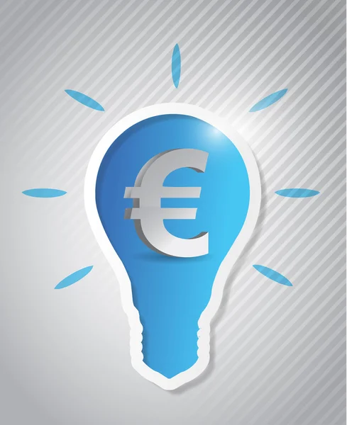 Euro idea light bulb cut out — Stock Photo, Image