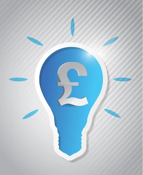 Britisches Pfund Idee Glühbirne ausgeschnitten — Stockfoto