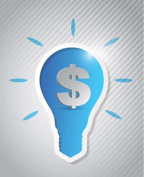 Dollar idea light bulb cut out — Stock Photo, Image