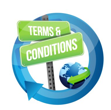 terms and conditions road sign illustration clipart