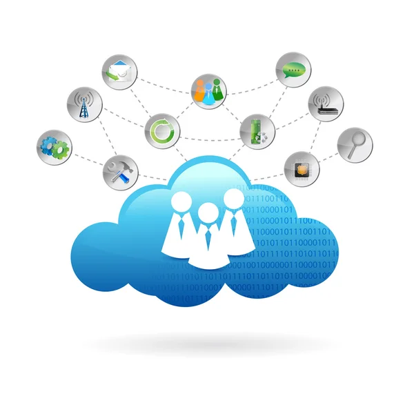 Design illustrazione cloud di comunicazione — Foto Stock