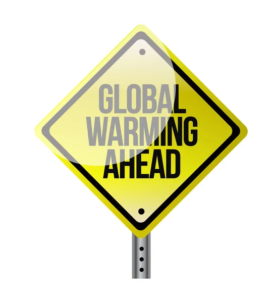 Global warming yellow road sign — Stock Photo, Image