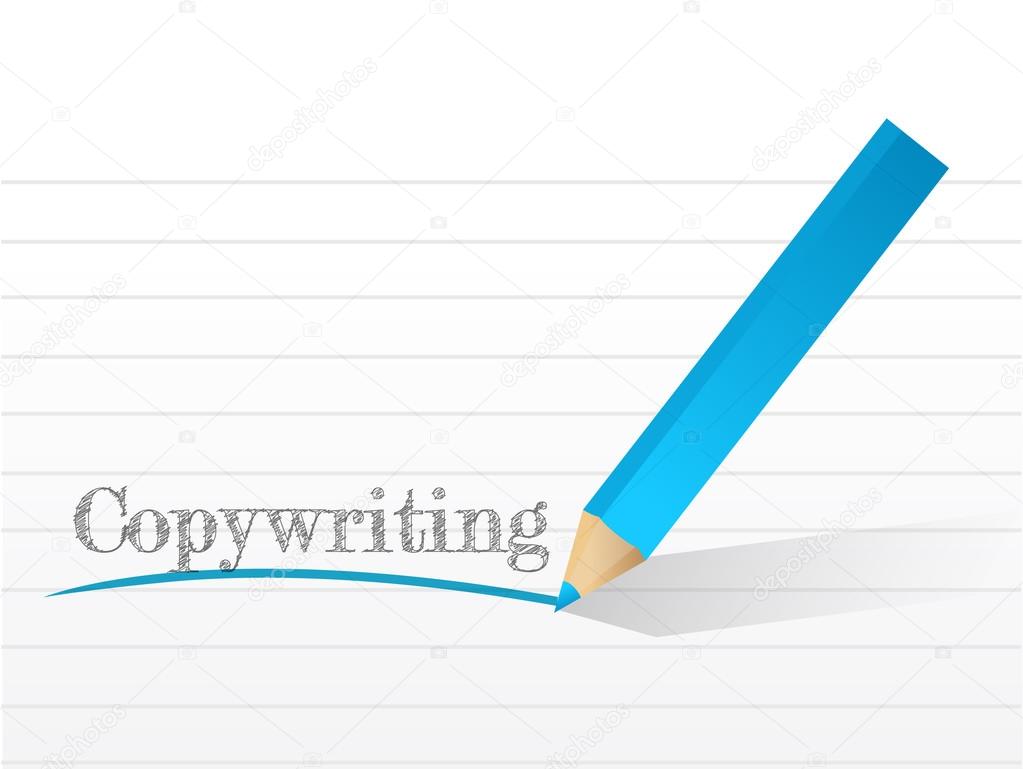 Copywriting word on a white notepad paper