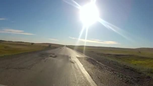 Estrada da estrada da erosão de superfície — Vídeo de Stock