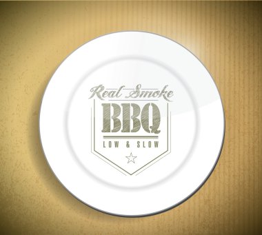 benzersiz ve klasik metin Barbekü damga bir plaka üzerinde