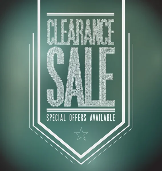 Chalkboard clearance sale poster sign banner — Stock Photo, Image