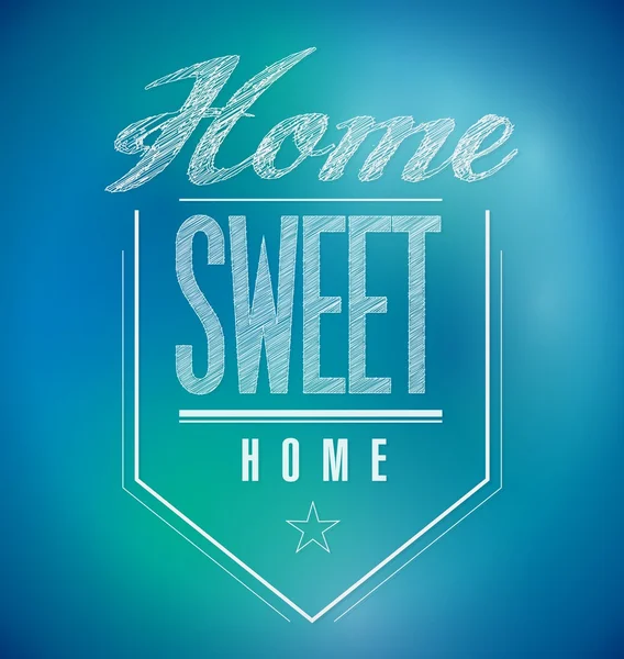 Cartel Vintage Home Sweet Home Sign azul y verde — Foto de Stock