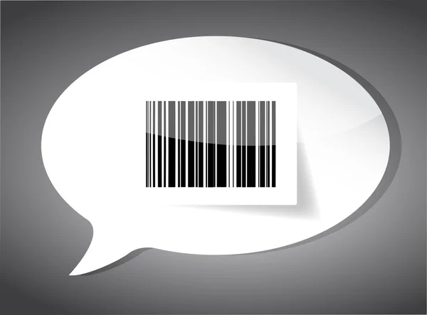 Barcode label inside a speech bubble — Stock Photo, Image