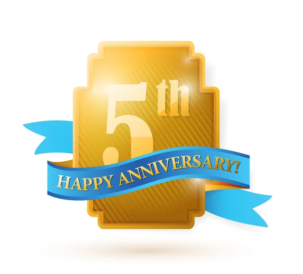 Five years anniversary shield. illustration — Stock Photo, Image