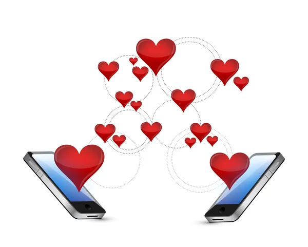 Smartphone e cuore concetto di comunicazione — Foto Stock