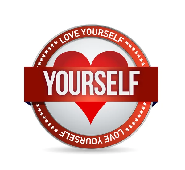 Love Yourself badge illustration — Stock Photo, Image