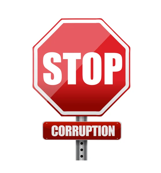 Stop corruption road sign illustration — Stock Photo, Image