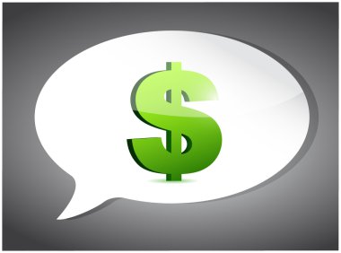Doları konuşma balonu illüstrasyon tasarımı