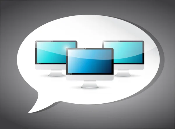 Computers on a speech bubble. illustration — Stock Photo, Image