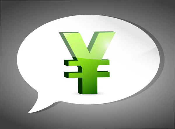 Yen On Speech Bubble illustration design — стоковое фото