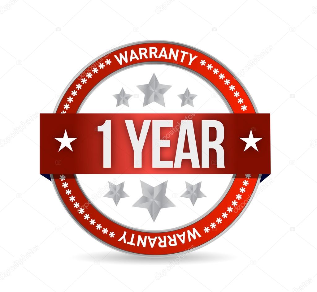 one year warranty seal illustration design