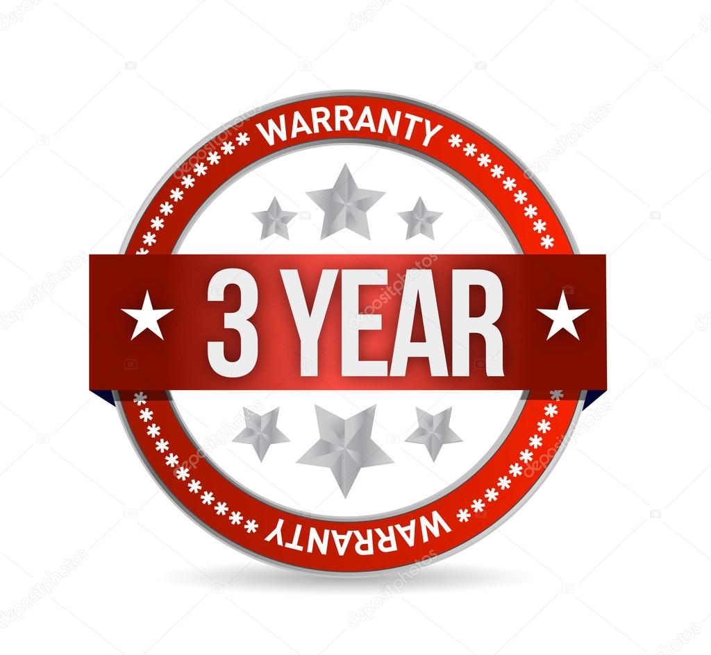 three year warranty seal illustration