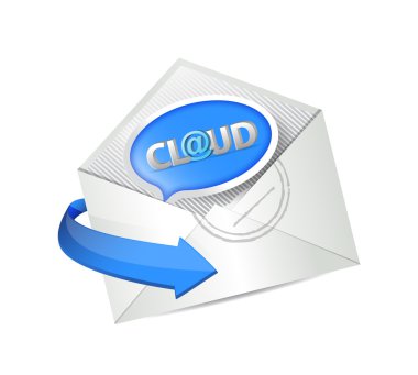 Cloud mesaj kabarcık e-posta illüstrasyon