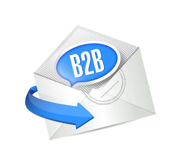 B2b повідомлення бульбашка електронної пошти — стокове фото